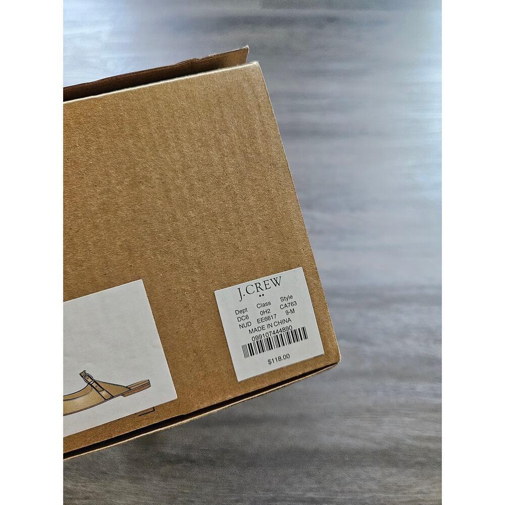 J. Crew Women's Nude Patent Mary Jane Mules Slip-On Flats NIB Size 9 - Picture 7 of 7